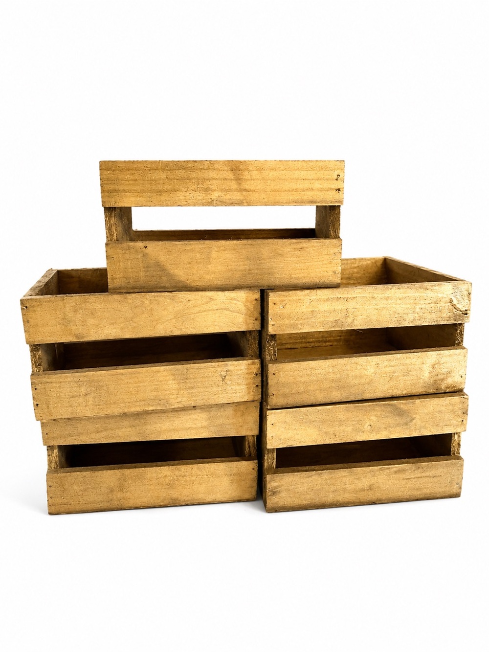 Ashland Wooden Crate in Warm Brown Finish 5 pcs